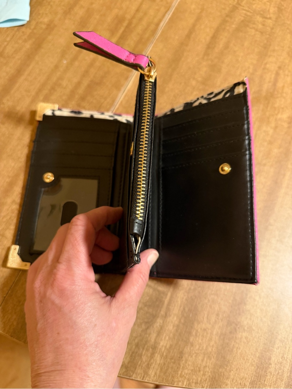 Barbiecore Hot Pink Wallet with Gold Accents - Picture 3 of 12